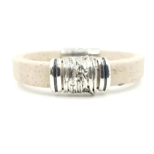 White Cork Bead Bracelet